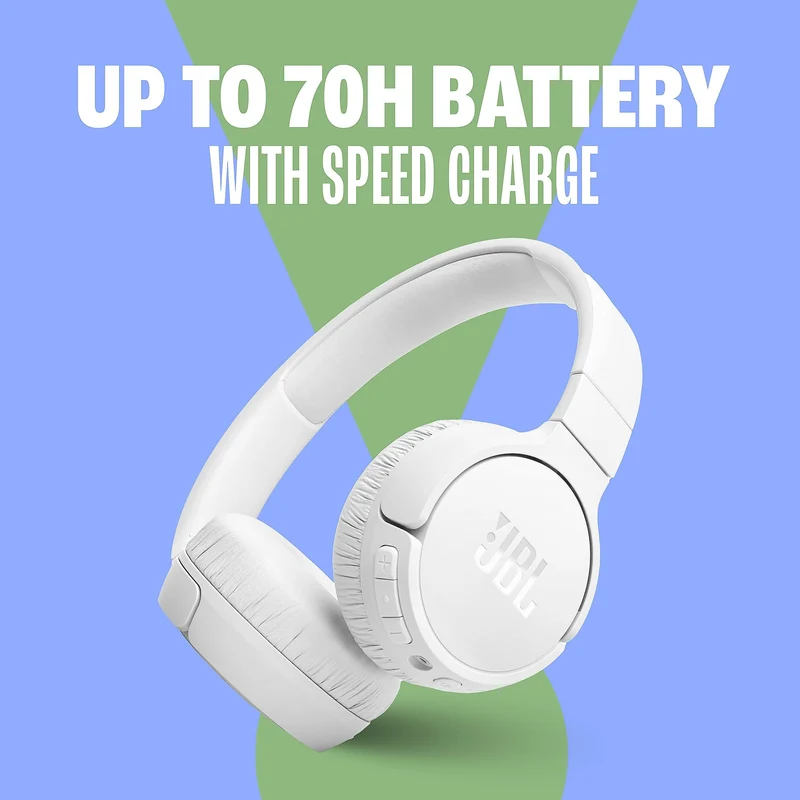 JBL Tune 670NC - Adaptive Noise Cancelling with Smart Ambient Wireless On-Ear Headphones, Up to 70H Battery Life with Speed Charge, Lightweight, Comfortable and Foldable Design (Black) (Renewed)