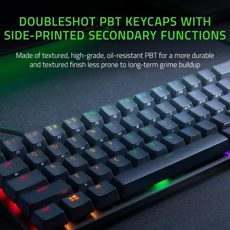 Razer Huntsman Mini 60% Gaming Keyboard: Fastest Keyboard Switches Ever - Clicky Optical Switches - Chroma RGB Lighting - PBT Keycaps - Onboard Memory - Classic Black (Renewed)