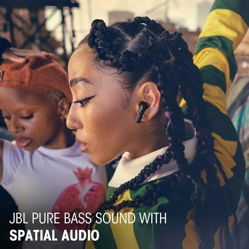 JBL Tune Flex 2 - True Wireless Noise Cancelling Earbuds Spatial Sound and Smart Ambient Technology, 6 mics for Perfect Calls, up to 48Hrs of Playback, IP54 Dust & Water Resistant (Renewed)