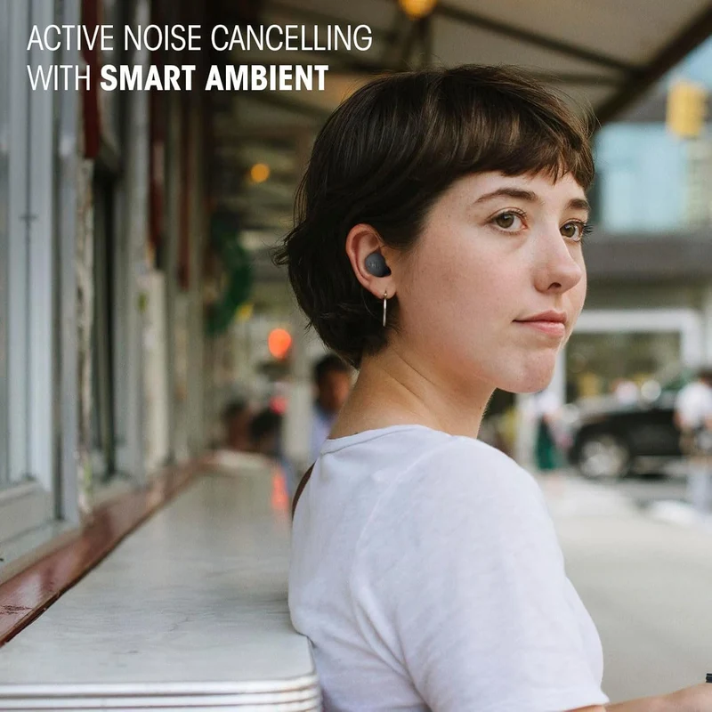 JBL Vibe Buds 2 - True Wireless Noise Cancelling Earbuds Pure Bass Sound & Smart Ambient Technology, 4mics for Crisp, Clear Calls, up to 40Hrs of Playback. (Renewed)