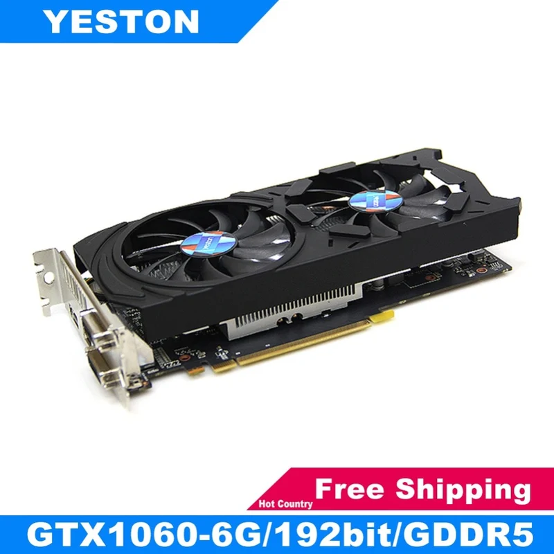 Yeston GTX1060-6G 192bit GDDR5 Gaming Desktop Computer PC Video Graphics Cards Support DVI-D HDMI DP for nVIDIA Geforce GTX 1060