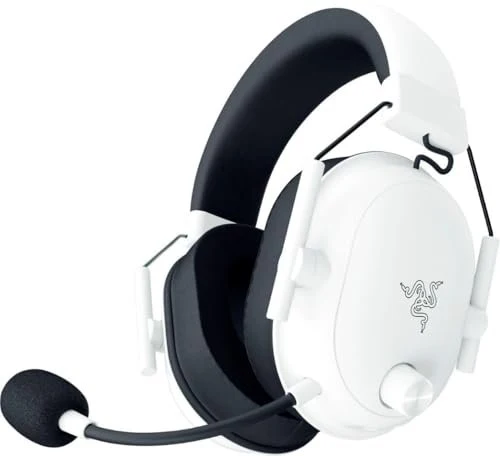 Razer BlackShark V2 HyperSpeed Wireless Gaming Headset - THX Spatial Audio - Bendable Mic - 50mm Drivers - 2.4GHz, Bluetooth or USB - 70 Hr Battery w/USB Type C Charging - White (Renewed)