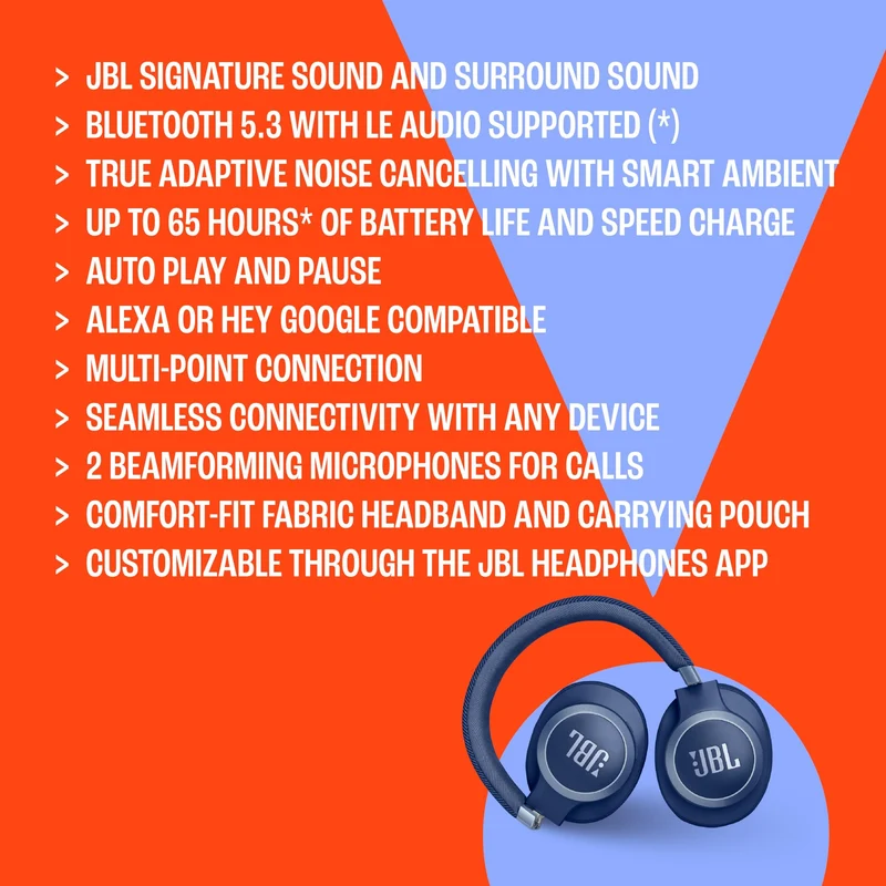 JBL Live 770NC - Wireless Over-Ear Headphones (Renewed)