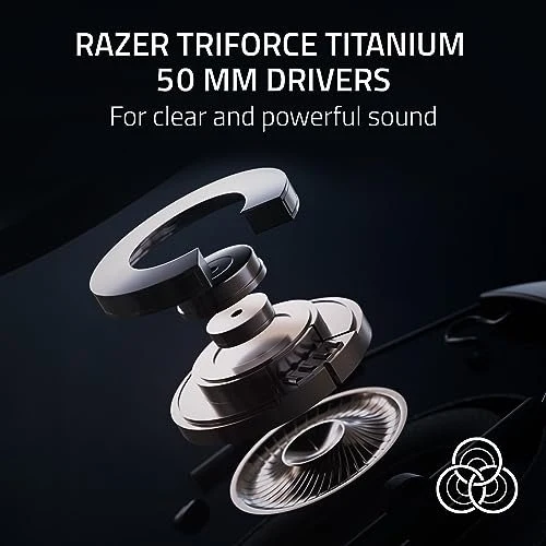 Razer BlackShark V2 HyperSpeed Wireless Gaming Headset: 280g Lightweight - THX Spatial Audio - Bendable Mic - 50mm Drivers - 2.4GHz, Bluetooth or USB - 70 Hr Battery w/USB Type C Charging - Black (Renewed)