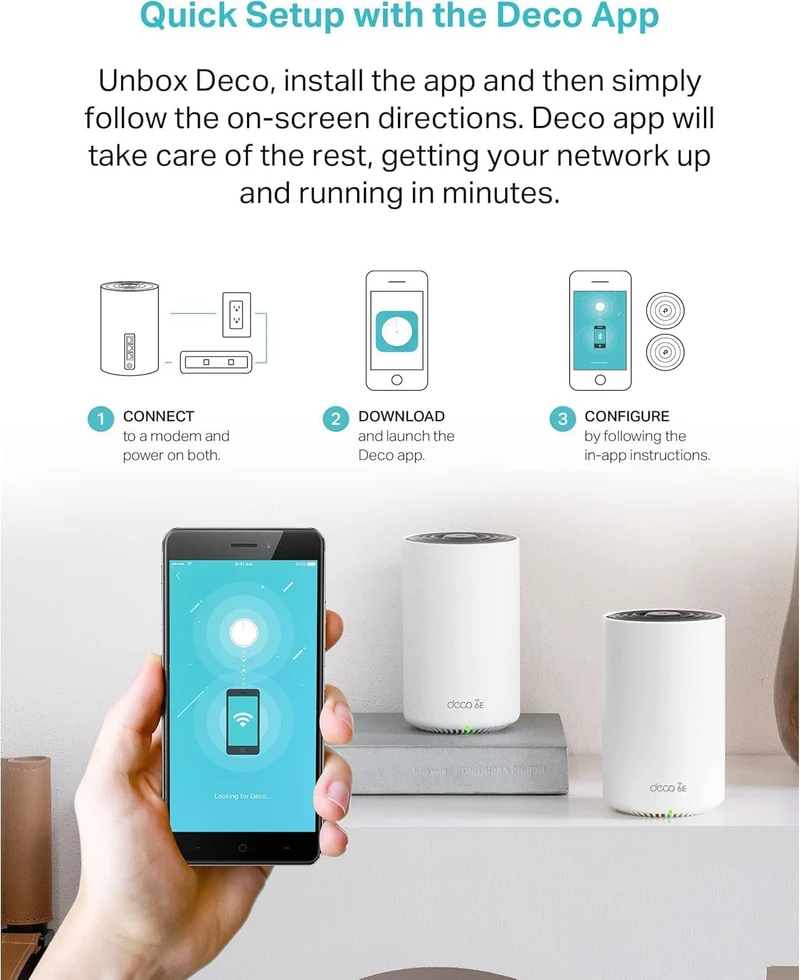 TP-Link Deco AXE5400 Tri-Band WiFi 6E Mesh System(Deco XE75) - Covers up to 5500 Sq.Ft, Replaces WiFi Router and Extender, AI-Driven Mesh, New 6GHz Band (Renewed)