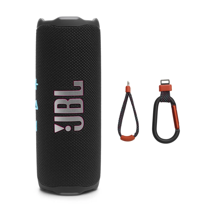 JBL Flip 7 - Portable Waterproof and Drop-Proof Speaker, Bold JBL Pro Sound with AI Sound Boost, 16Hrs of Playtime, and PushLock System with Interchangeable Accessories (Black) (Renewed)