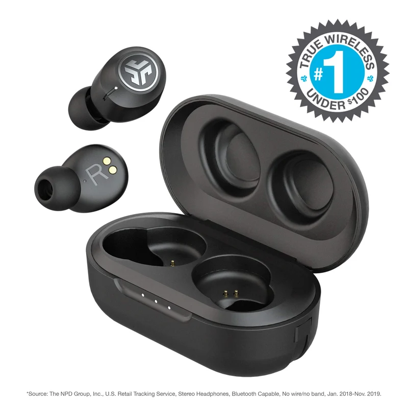 JLab JBuds Air ANC True Wireless Bluetooth Earbuds |Active Noise Canceling | Low Latency Movie Mode | Dual Connect | IP55 Sweat Resistance | Custom 3 EQ Sound Settings (Renewed)