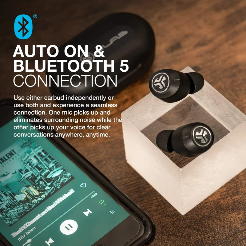 JLab JBuds Air ANC True Wireless Bluetooth Earbuds |Active Noise Canceling | Low Latency Movie Mode | Dual Connect | IP55 Sweat Resistance | Custom 3 EQ Sound Settings (Renewed)