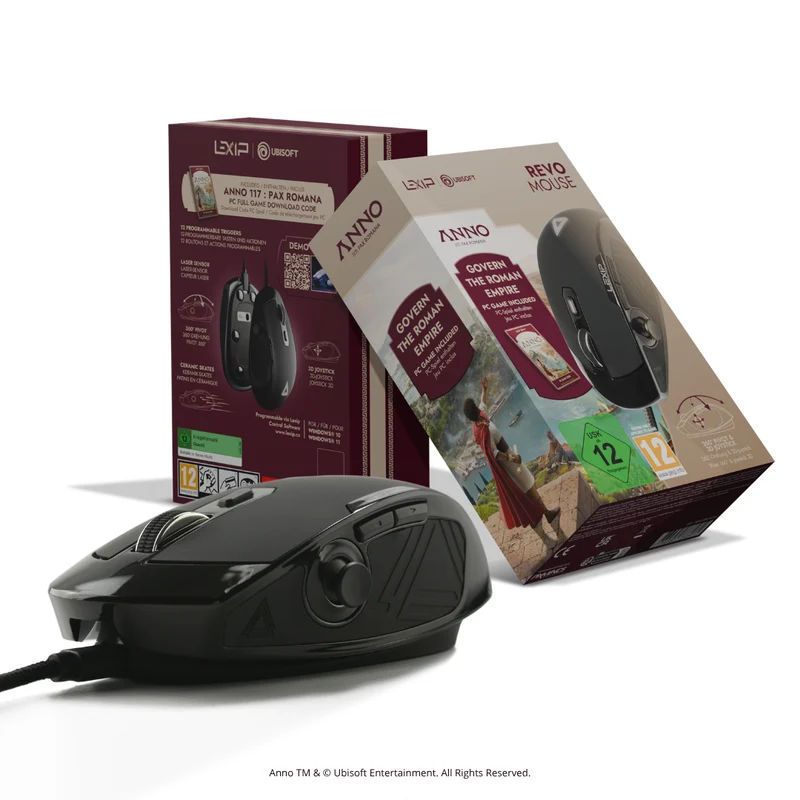 Souris REVO MOUSE avec pivot 360° et joystick 3D + Jeu PC – Édition Anno 117 : Pax Romana