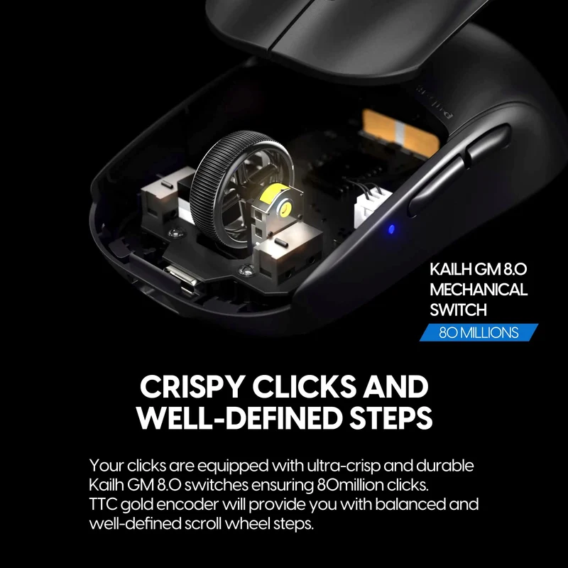 Pulsar Gaming Gears X2 Wireless Gaming Mouse, Ultra Lightweight, Symmetrical, 2.4 Ghz 1 ms, 26000 DPI, Optical Sensor PAW3395, TTC Gold Encoder