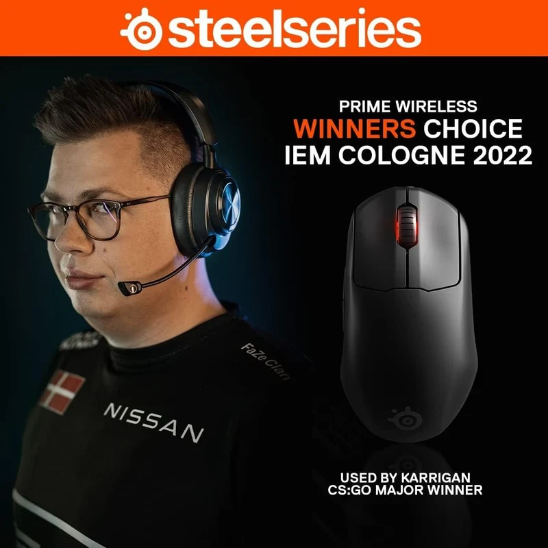 SteelSeries Esports FPS Gaming Mouse – Ultra Lightweight – Prime + Edition – 5 Programmable Buttons – 18K CPI TrueMove Pro Sensor – Magnetic Optical Switches – Customization - RGB Lighting – PC/Mac