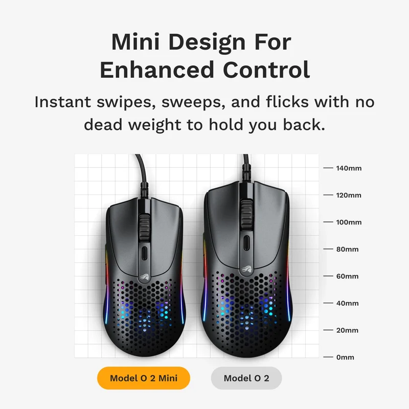 GLORIOUS Gaming - PC Gaming Mouse with Honeycomb Design, Programmable Buttons, RGB Lighting & PTFE Skates