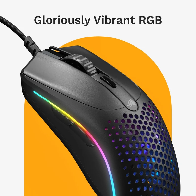 GLORIOUS Gaming - PC Gaming Mouse with Honeycomb Design, Programmable Buttons, RGB Lighting & PTFE Skates