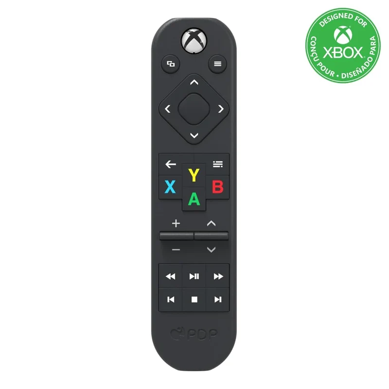 PDP Gaming Media TV Remote Control for Xbox Series X|S and One, Officially Licensed by Microsoft, Motion Activated Backlight, Compact Navigation Toggle