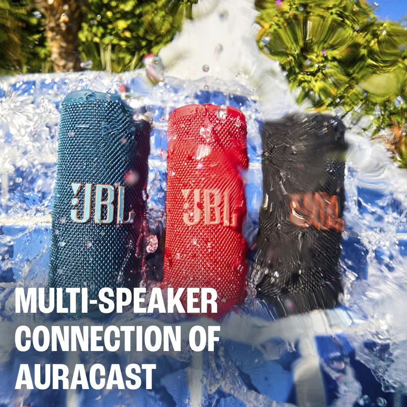 JBL Grip - Compact Bluetooth Speaker with Bold JBL Pro Sound and Ambient Light, up to 14 Hours of Playtime, Water, Dust and Drop-Proof (IP68), & Multi-Speaker Connection (Squad) (Renewed)