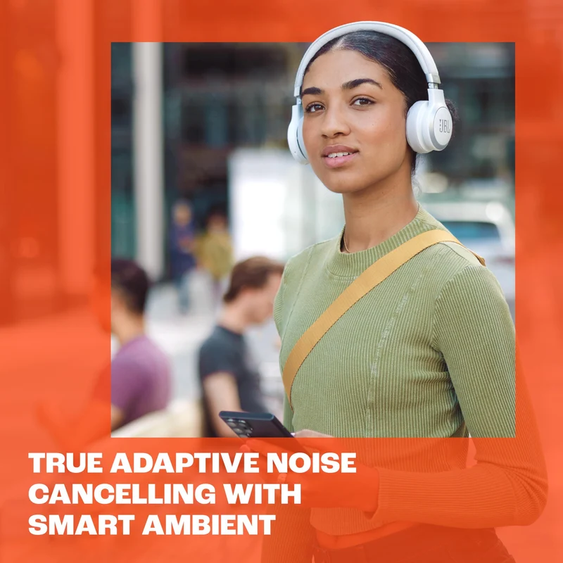 JBL Live 670NC - Wireless On-Ear Headphones with Adaptive Noise Cancelling with Smart Ambient, Up to 70H Battery Life with Speed Charge, Lightweight, Comfortable and Foldable Design (Black)
