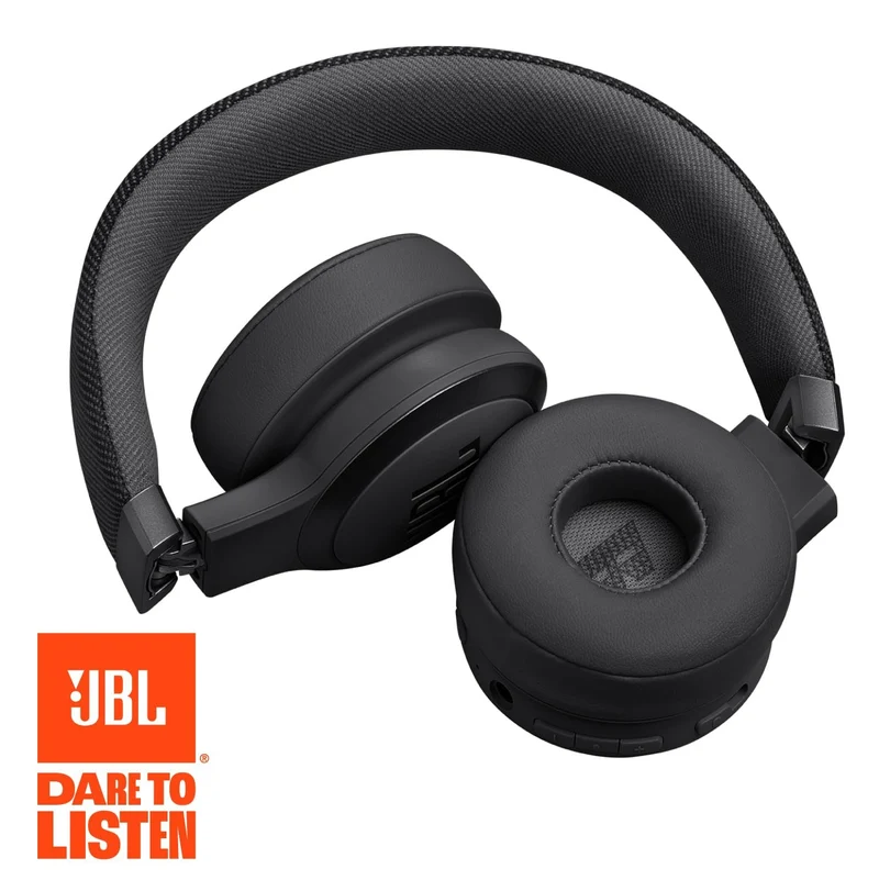 JBL Live 670NC - Wireless On-Ear Headphones with Adaptive Noise Cancelling with Smart Ambient, Up to 70H Battery Life with Speed Charge, Lightweight, Comfortable and Foldable Design (Black)