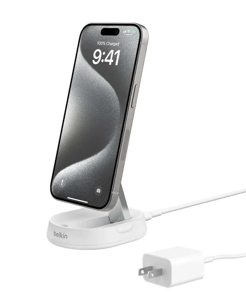 Belkin Convertible Magnetic Charging Stand 15W - MagSafe-Compatible Qi2-Certified Wireless Charging Station, iPhone Charger for Apple iPhone 16 Series, Airpods Pro, & More