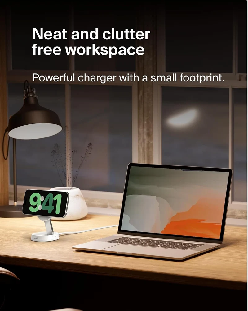 Belkin Convertible Magnetic Charging Stand 15W - MagSafe-Compatible Qi2-Certified Wireless Charging Station, iPhone Charger for Apple iPhone 16 Series, Airpods Pro, & More