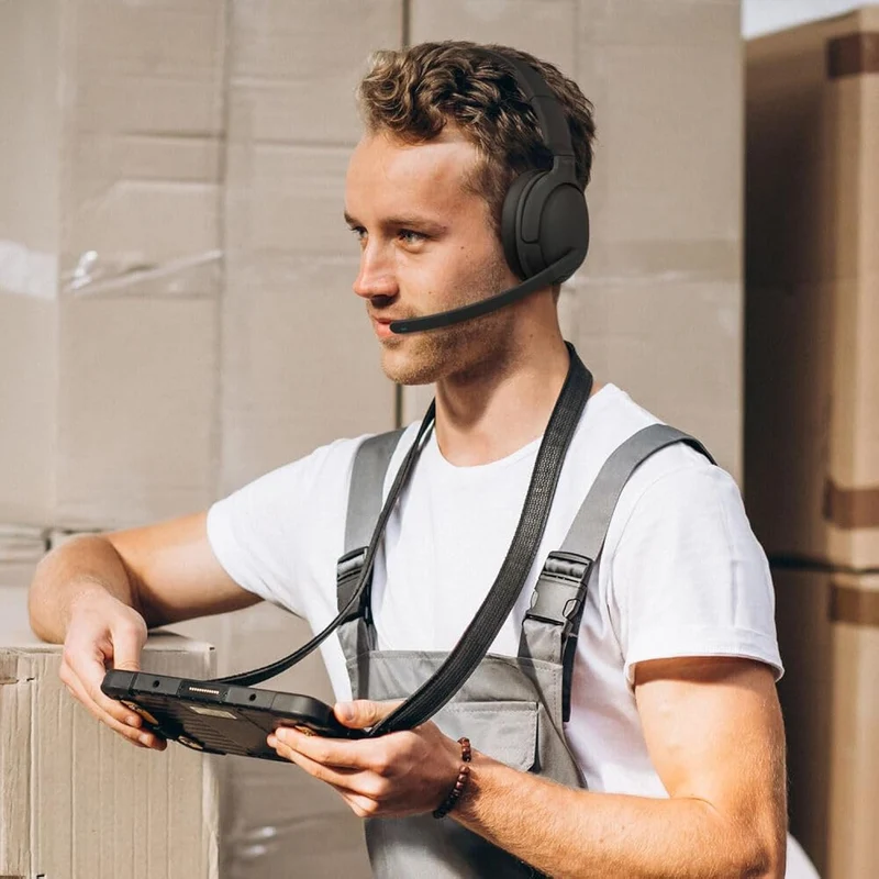 Nokia Comm Band Pro Over Ear Wireless Noise Canceling Headphones with Adjustable Headset and Boom Microphone for Gaming, Music, Videos, and Conversation in Black