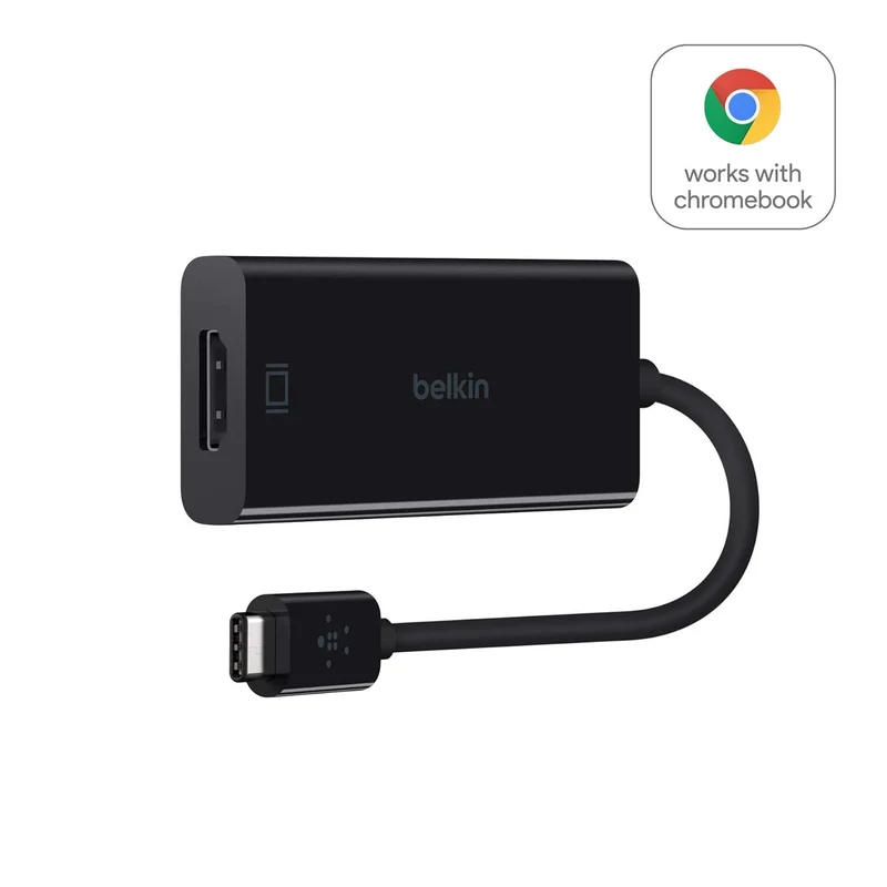 Belkin USB-C to HDMI Adapter, Chromebook Certified - 4K @ 60Hz Video Output, HDMI to USB-C Converter, USB Type-C to HDMI Adapter for MacBook, iPad Pro, and Other USB-C Devices - Black
