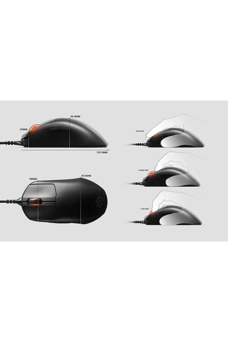 SteelSeries Prime+ - Esports Performance Gaming Mouse – 18,000 CPI TrueMove Pro+ Optical Sensor – Magnetic Optical Switches