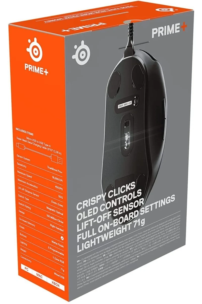 SteelSeries Prime+ - Esports Performance Gaming Mouse – 18,000 CPI TrueMove Pro+ Optical Sensor – Magnetic Optical Switches