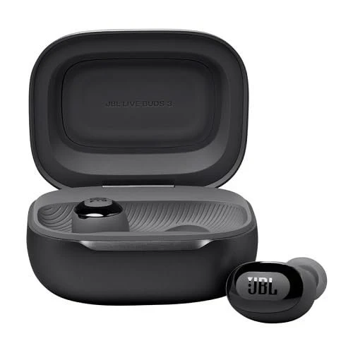 JBL Live Buds 3 - True Wireless Noise-Cancelling Bud-Type Earbuds, 40Hrs Total Playback, Wireless Charging, 6 Mics for Perfect Calls, Multi-Point Connection, IP55 Waterproof and dustproof (Renewed)