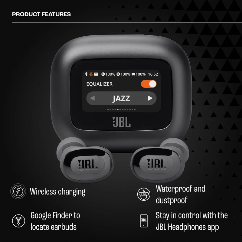 JBL Live Buds 3 - True Wireless Noise-Cancelling Bud-Type Earbuds, 40Hrs Total Playback, Wireless Charging, 6 Mics for Perfect Calls, Multi-Point Connection, IP55 Waterproof and dustproof (Renewed)
