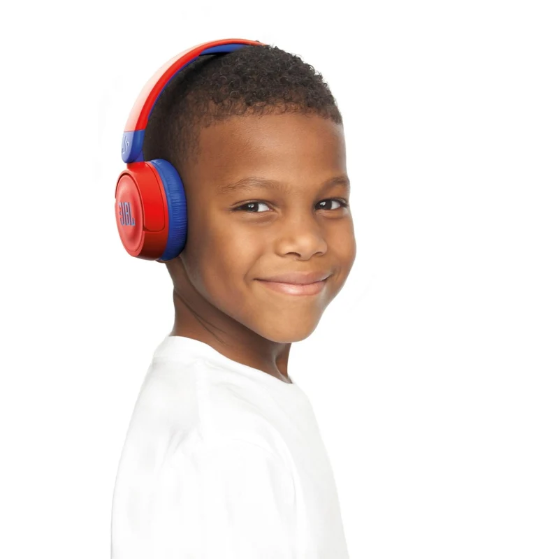 JBL Jr310BT Kids Wireless On-Ear Headphones - Bluetooth Headphones with Microphone, Safe Sound Under 85dB Volume, 30H Battery, Foldable, Comfort, Easy, Soft, Cool Colors (Red), Small (Renewed)