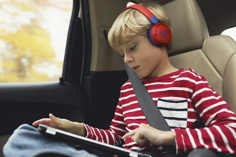 JBL Jr310BT Kids Wireless On-Ear Headphones - Bluetooth Headphones with Microphone, Safe Sound Under 85dB Volume, 30H Battery, Foldable, Comfort, Easy, Soft, Cool Colors (Red), Small (Renewed)