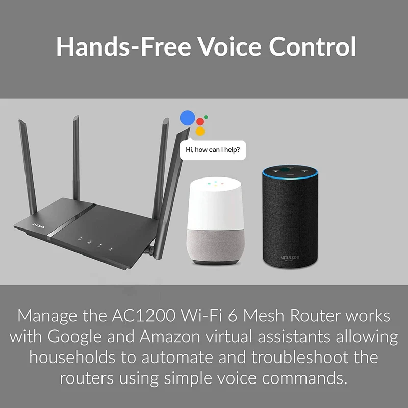 D-Link WiFi Router AC1200 High Power Gigabit Ethernet Dual Band Mesh Wireless Internet for Home Gaming Parental Control Wi-Fi (DIR-1260)