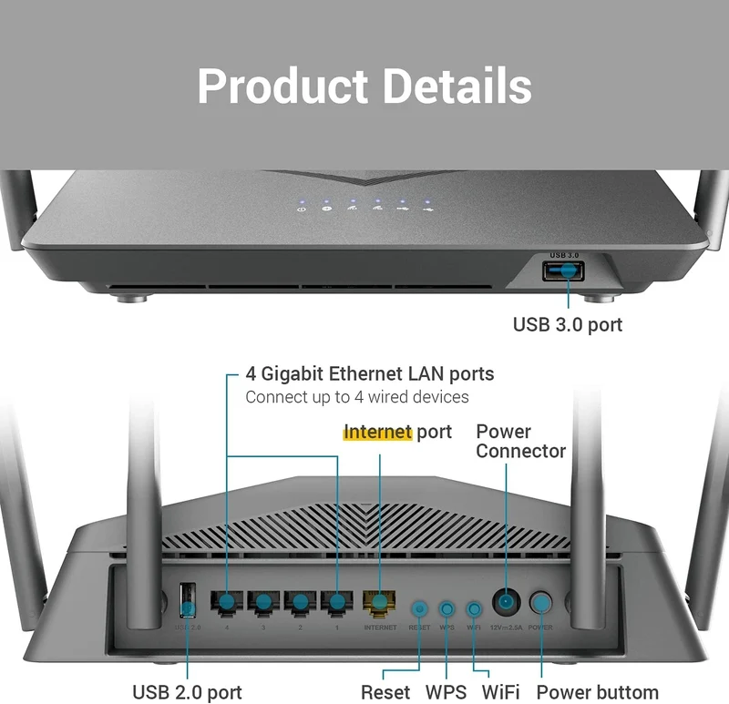 D-Link WiFi Router AC2600 EasyMesh Smart Internet Network Compatible with Alexa & Google Assistant, MU-MIMO Dual Band Gigabit Gaming Mesh (DIR-2640-US)