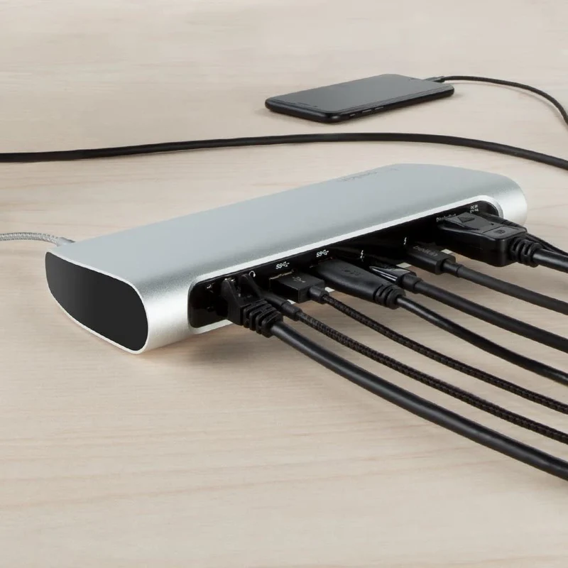 Belkin Thunderbolt 3 Dock w/ 2.6ft Thunderbolt 3 Cable (Thunderbolt Dock for MacBook Pro models from 2016 or later, includes the 2018 version), Dual 4K @60Hz, 40Gbps Data Transfer Speeds)