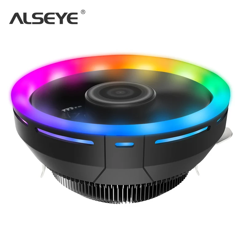 ALSEYE H120Z CPU Cooler 4pin PWM RGB Cooling Fan Quiet Radiator For Intel 775/115X/ AM2 AM3 AM3 AM4