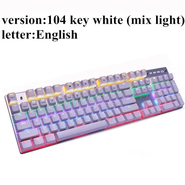Metoo Edition Mechanical Keyboard 87 keys Blue Switch Gaming Keyboards for Tablet Desktop Russian sticker