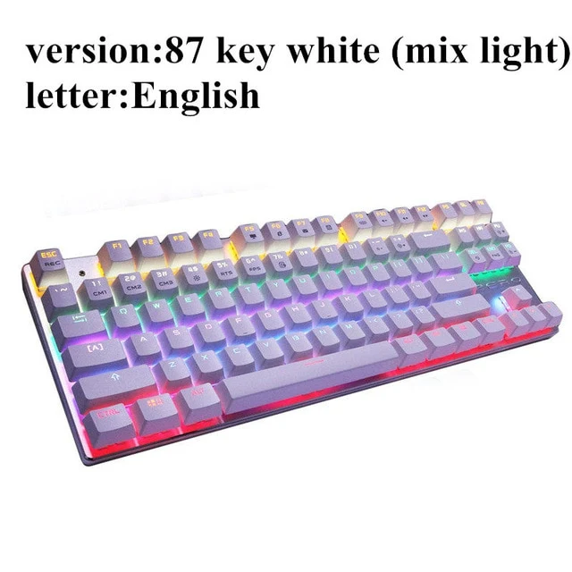 Metoo Edition Mechanical Keyboard 87 keys Blue Switch Gaming Keyboards for Tablet Desktop Russian sticker