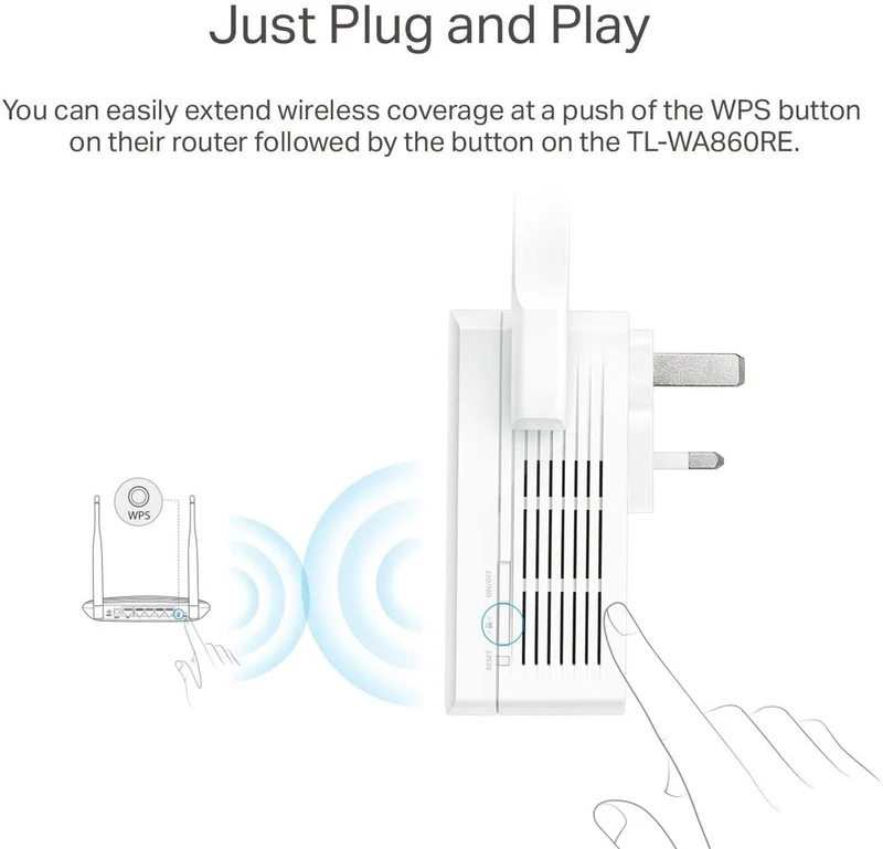 TP-LINK TL-WA860RE IEEE 802.11n 300 Mbps Wireless Range Extender - ISM Band - Wall Mountable (Renewed)