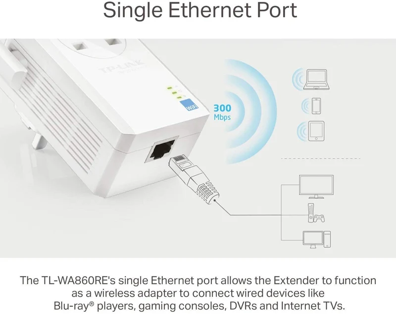 TP-LINK TL-WA860RE IEEE 802.11n 300 Mbps Wireless Range Extender - ISM Band - Wall Mountable (Renewed)