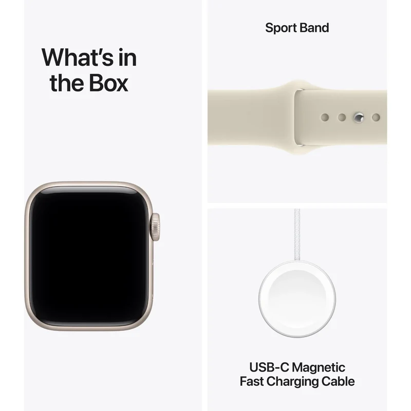 Apple Watch SE 3 GPS 40mm Starlight Aluminium Case Sand Sport Band S/M