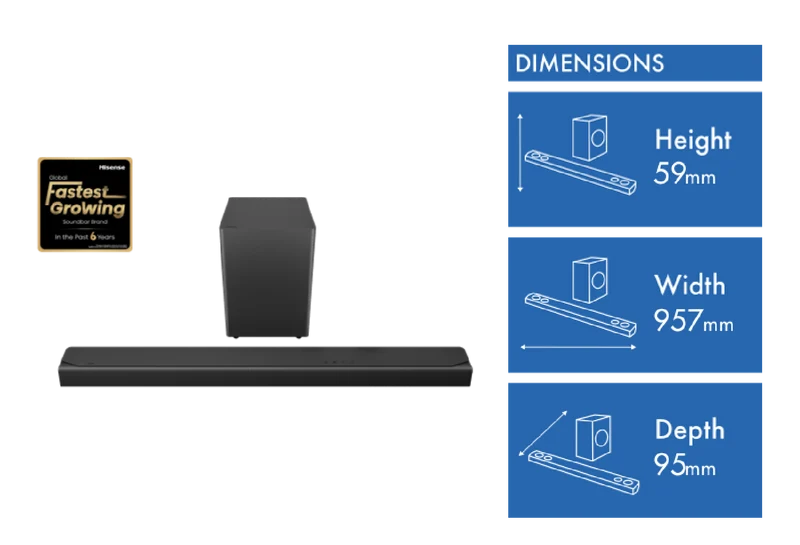 Hisense HS3100S 500W 3.1 CH Soundbar with Subwoofer