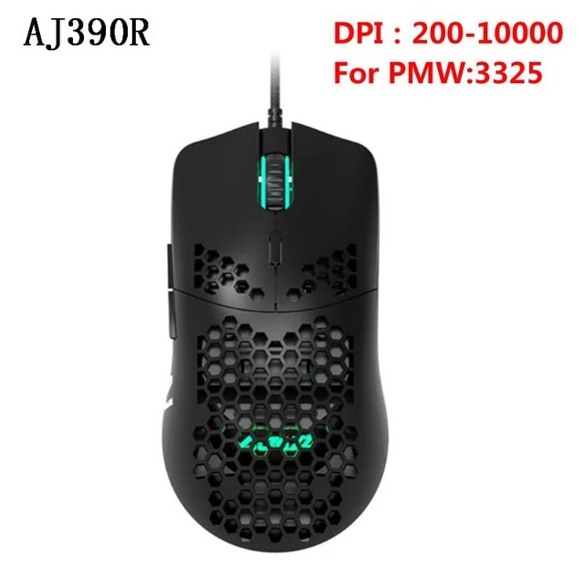 Ajazz New Lightweight Wired Mouse AJ390 Hollow-Out Gaming Mouce Mice 6 DPI Adjustable 7Key AJ390R