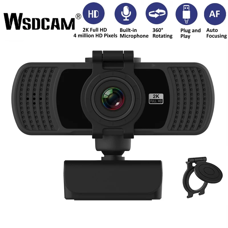 Wsdcam HD 1080P Webcam 2K Computer PC WebCamera with Microphone for Live Broadcast Video Calling Conference Work Camaras Web PC