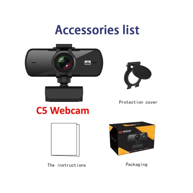 Wsdcam HD 1080P Webcam 2K Computer PC WebCamera with Microphone for Live Broadcast Video Calling Conference Work Camaras Web PC