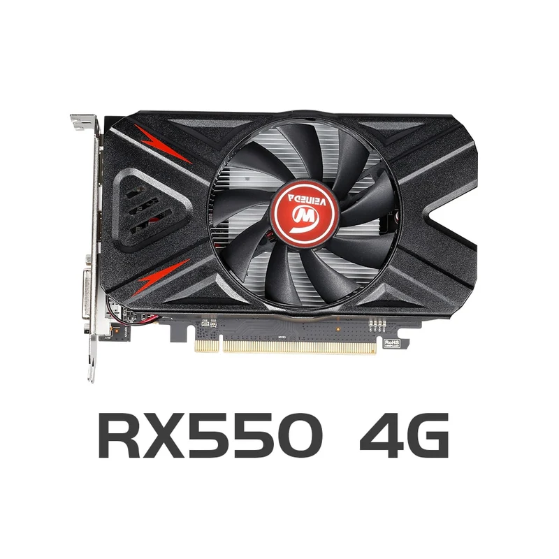 VEINEDA Original RX 550 4GB Video Cards GPU AMD Radeon RX550 4GB GDDR5 Graphics Cards PC Desktop Computer Game Map PCI-E X16