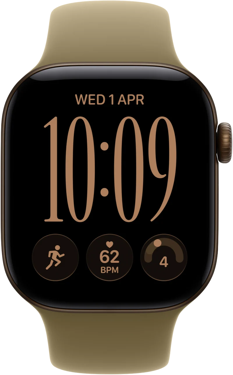 Apple Watch Series 12 GPS 42mm Dark Bronze Aluminium Case Olive Sport Band S/M