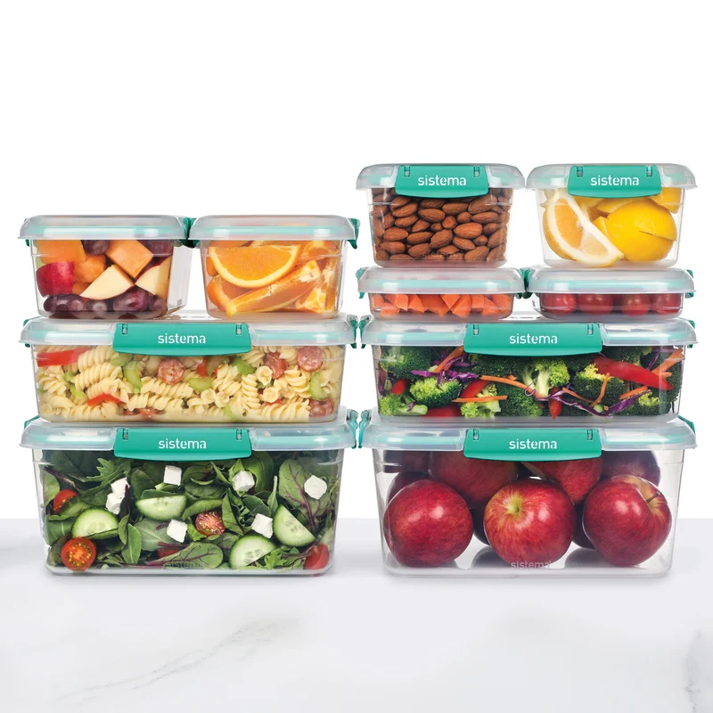 Sistema 10 Pack Klip It Plus Minty Teal Food Storage Containers