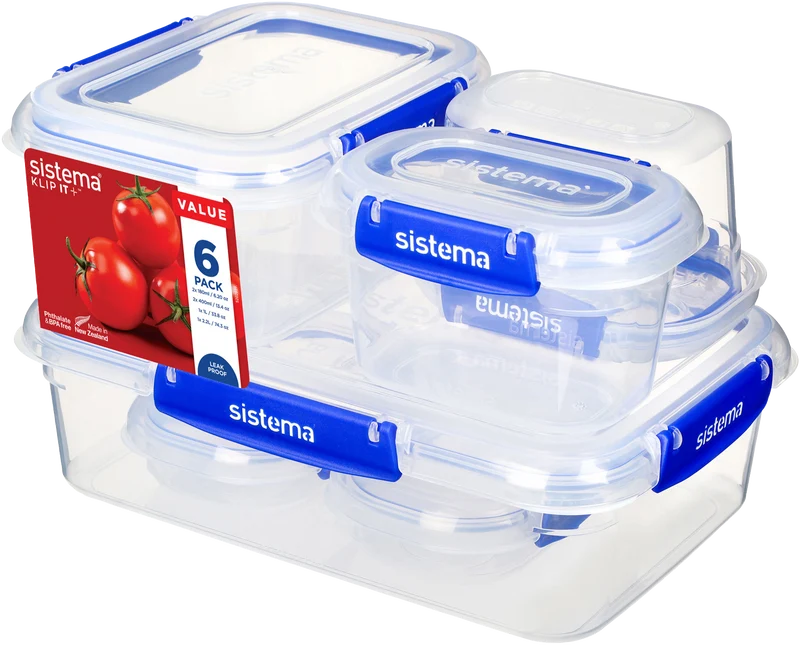 Sistema 6 Pack Klip It Plus Starter Pack Dark Blue Food Storage Containers