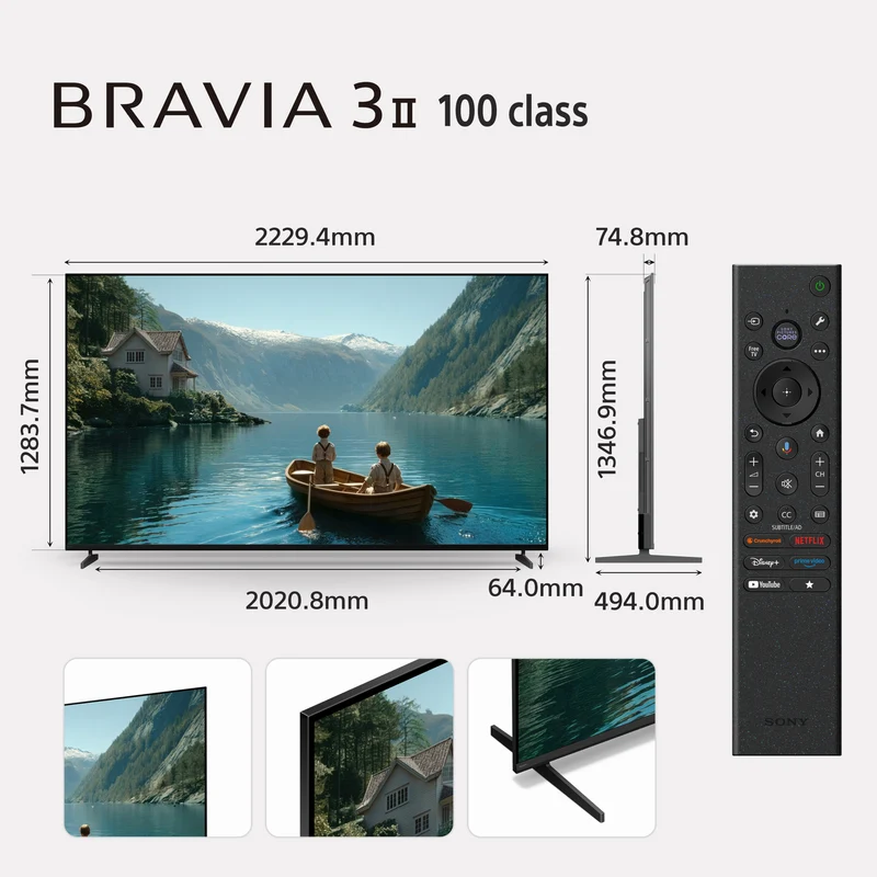 Sony 100" BRAVIA 3 II 4K HDR AI Google TV with Gemini 2026