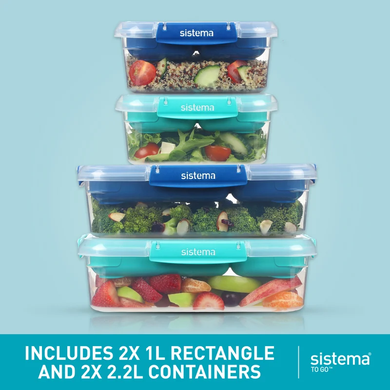 Sistema 4 Pack Stax TO GO Food Storage Containers